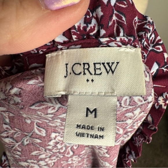 J. Crew Floral Burgundy Blouse - Picture 5 of 7